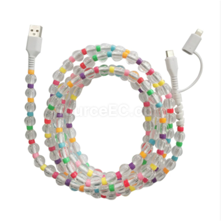 One to two colored bead charging cable