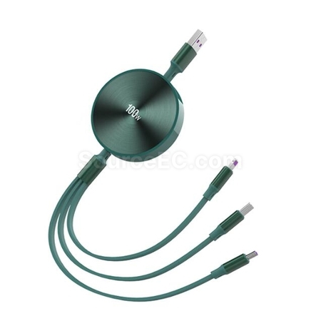 三合一伸縮數據充電線