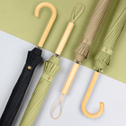 16Bone Wooden Handle Straight Umbrella