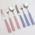 Ceramic Handle Grid Style Stainless Steel Tableware