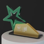 Green Star Crystal Acrylic Trophy